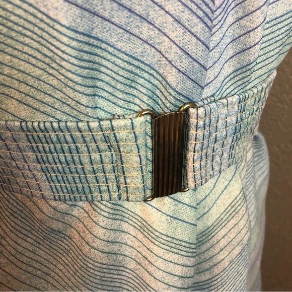 Pastel Blue Striped Fit-and-Flare Dress - Picture 6 of 7